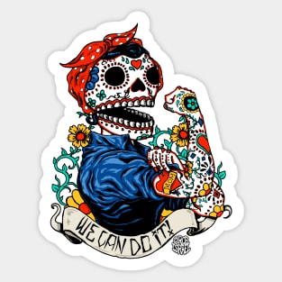 We Can Do It Skull Sticker